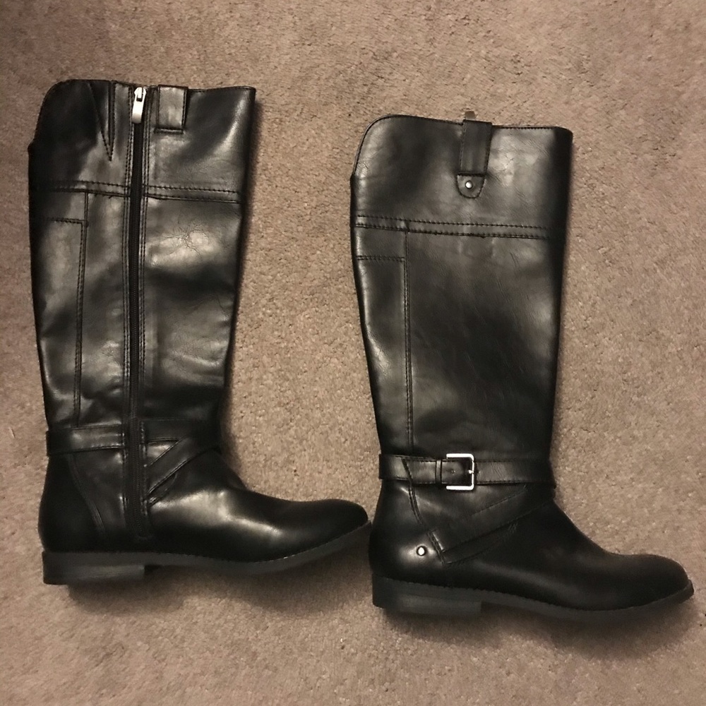 Knee high black boots